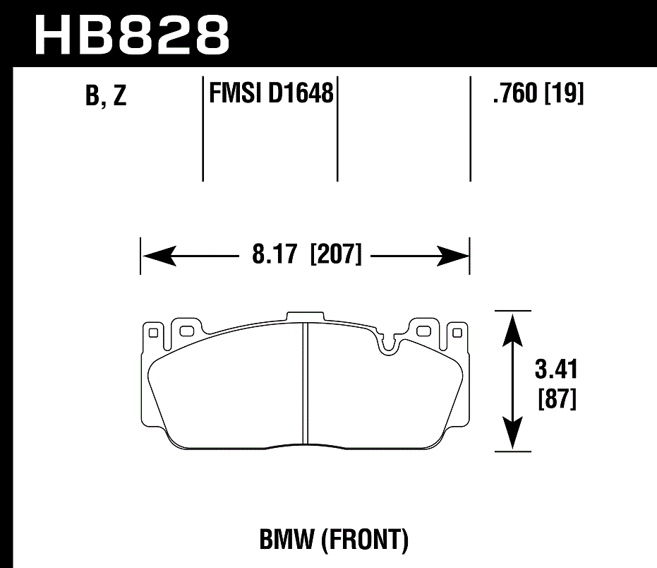 HB828Z.760 - Hawk PC Brake Pads; Front