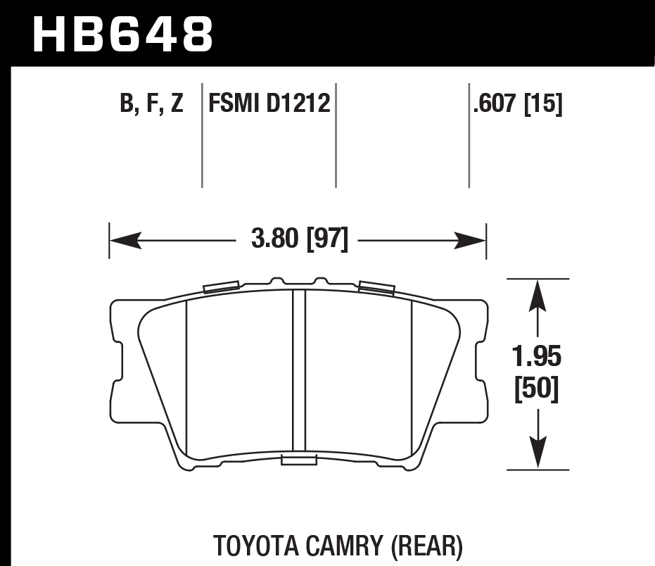 HB648B.607 - Hawk HPS 5.0 Brake Pads; Rear