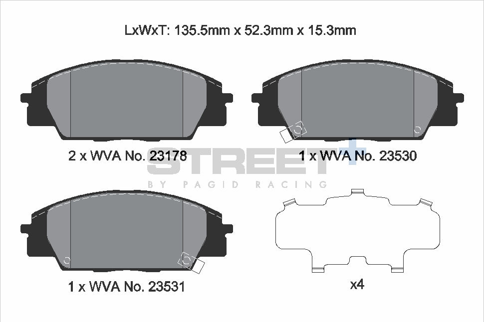 Pagid Racing Street+ Brake Pads - Front | T8166SP2001 - Pagid Racing brake pads