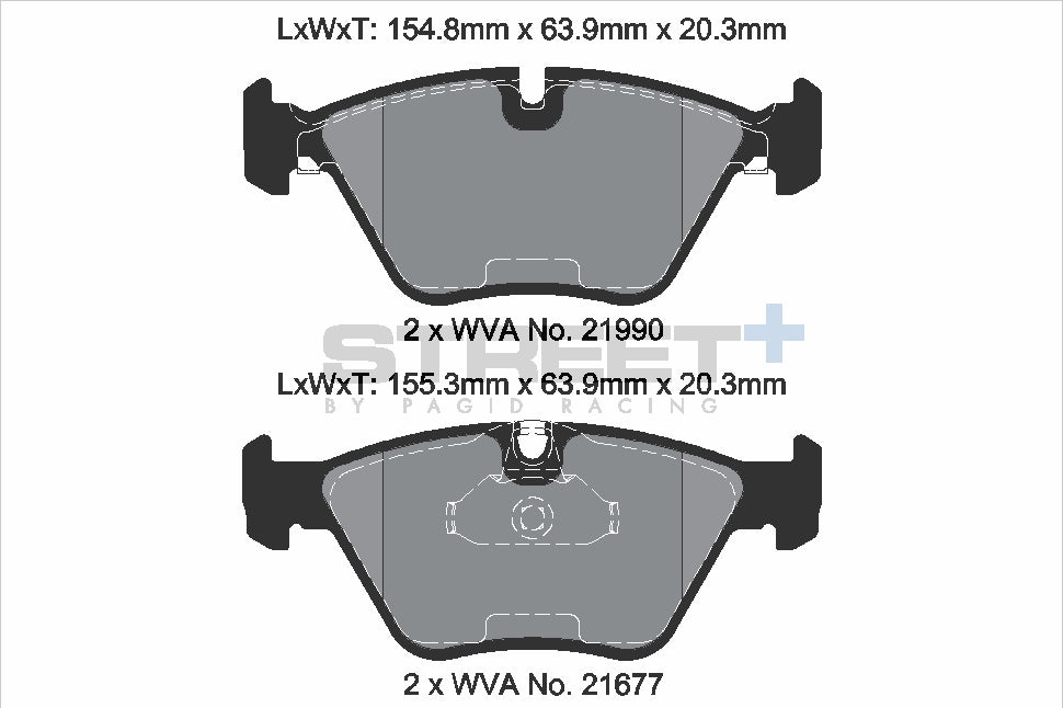 Pagid Racing Street+ Brake Pads - Front | T8296SP2001 - Pagid Racing brake pads