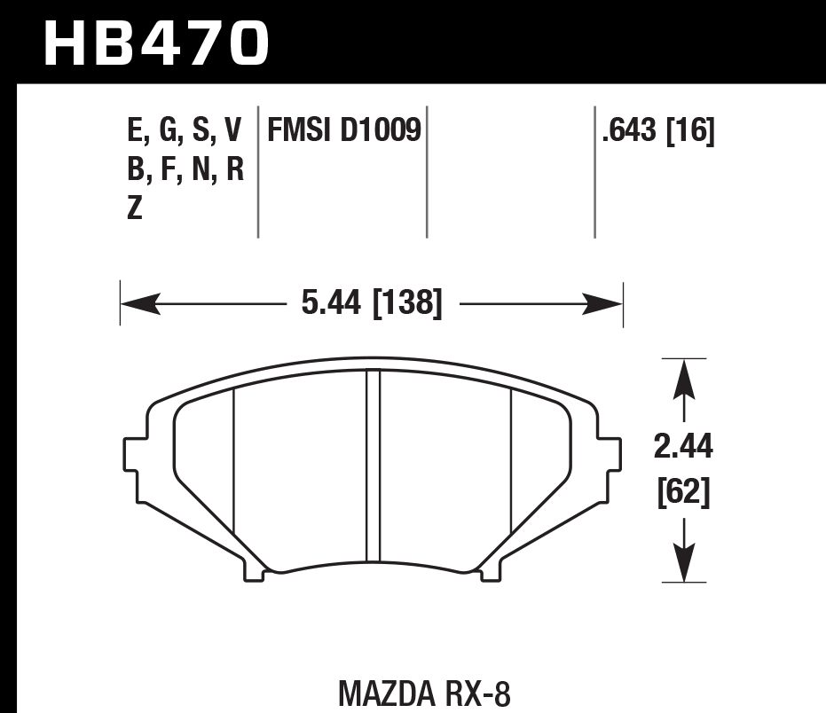 HB470D.643 - Hawk ER-1 Brake Pads; Front