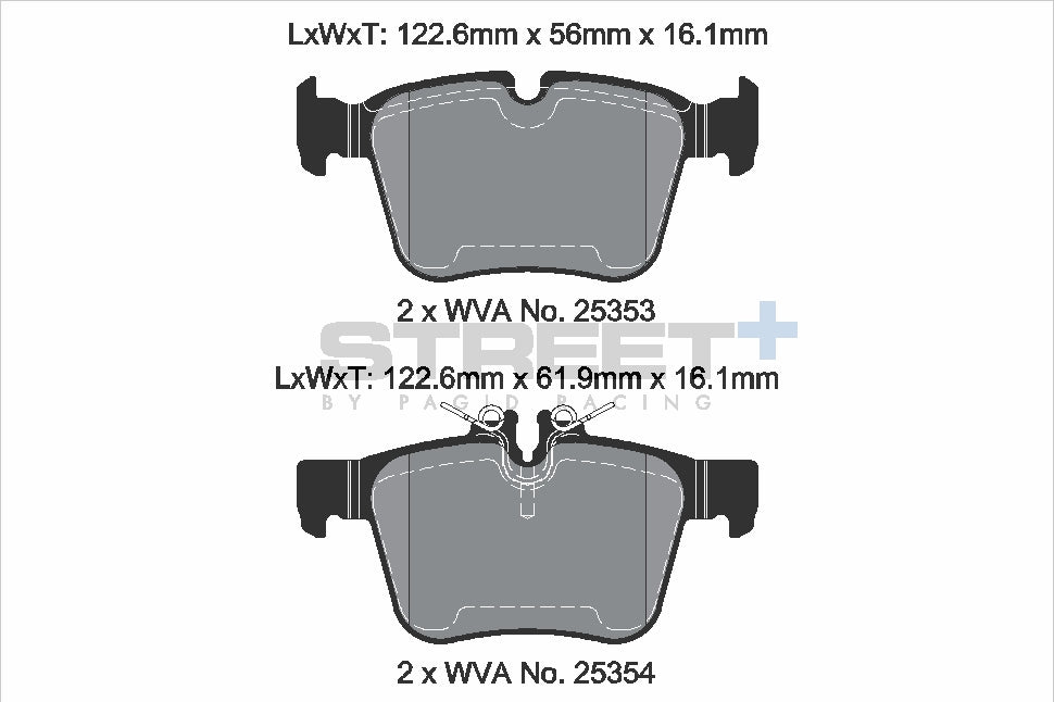 Pagid Racing Street+ Brake Pads - Rear | T8118SP2001 - Pagid Racing brake pads