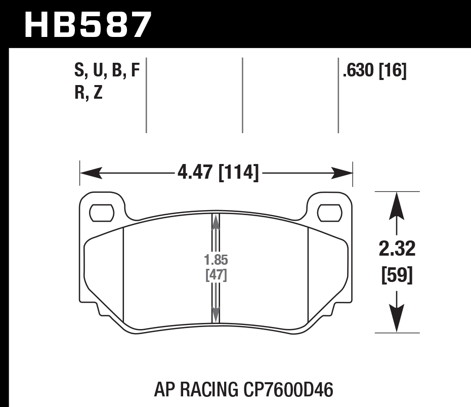 HB587D.630 - Hawk ER-1 Brake Pads;
