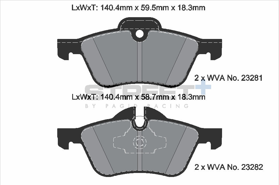 Pagid Racing Street+ Brake Pads - Front | T8020SP2001 - Pagid Racing brake pads