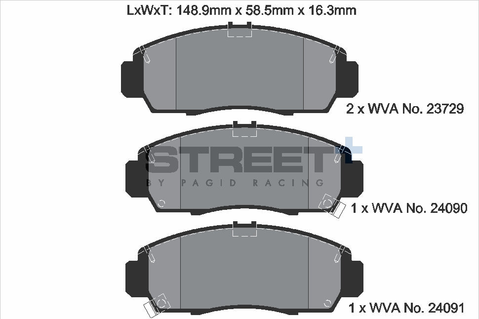 Pagid Racing Street+ Brake Pads - Front | T8042SP2001 - Pagid Racing brake pads