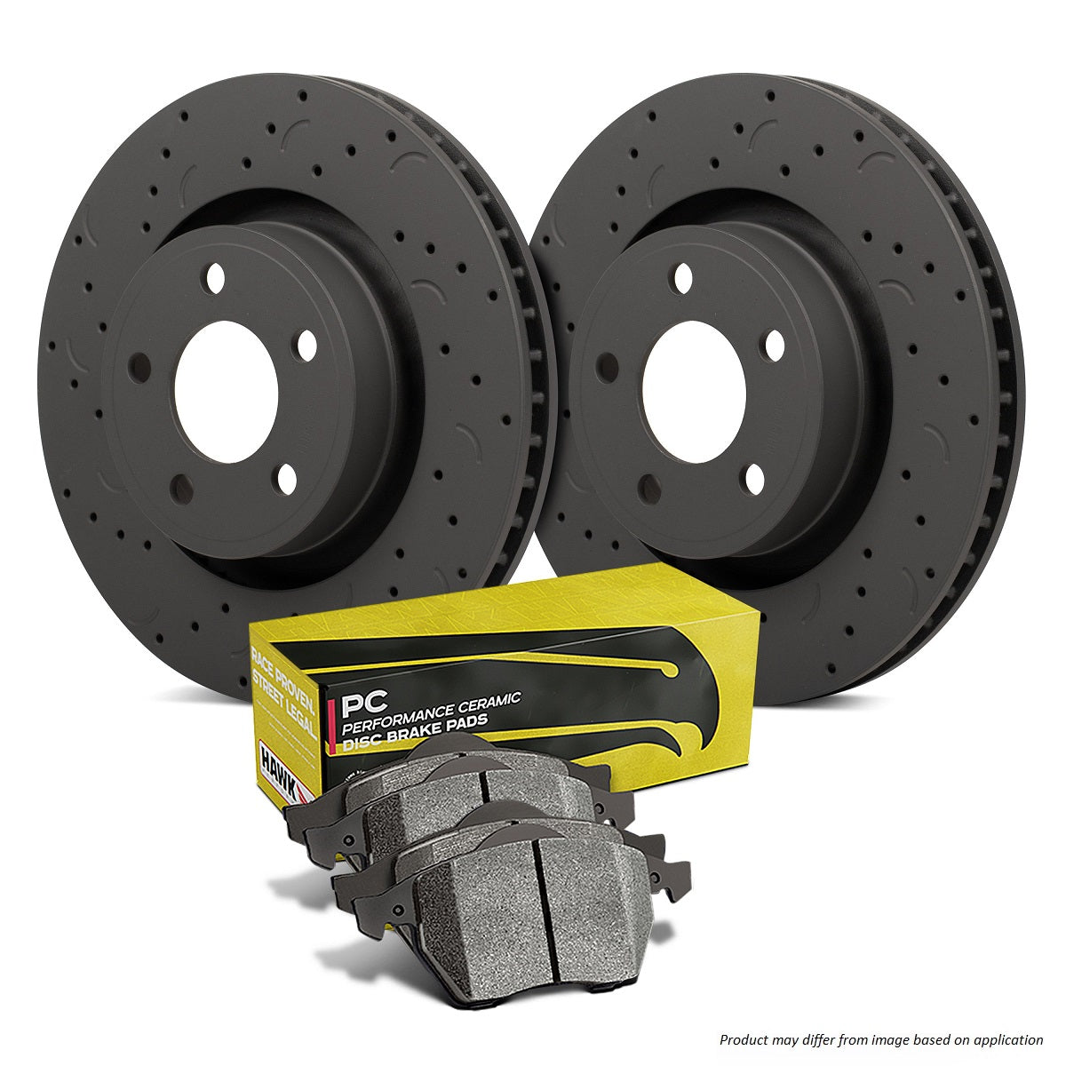 HKC4023.182Z - Hawk Brake Kit - PC Pads & Talon Slotted & Drilled Discs; Front – Brake Pads by Hawk | Torque Lab