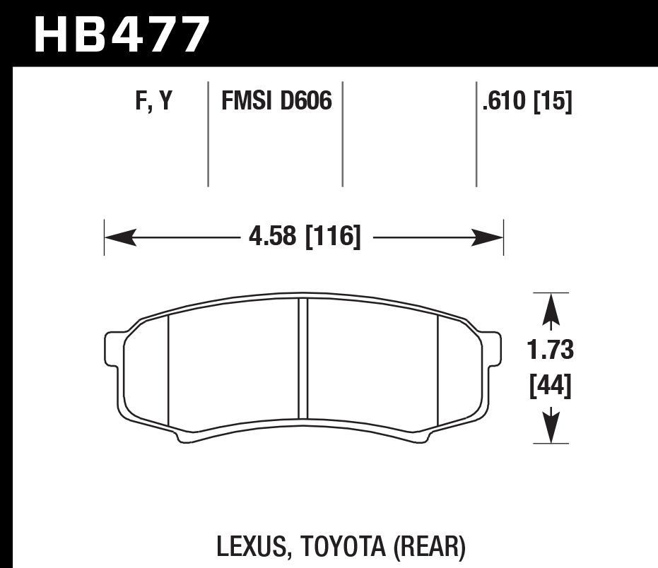 HB477P.610 - Hawk SuperDuty Brake Pads; Rear