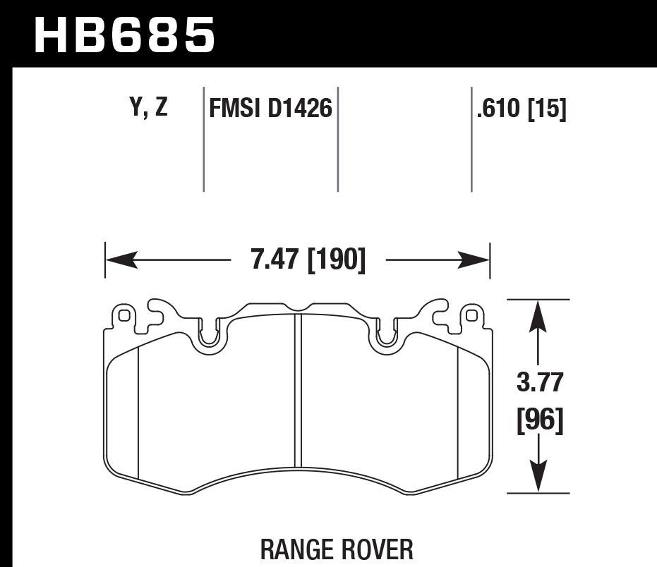 HB685Z.610 - Hawk PC Brake Pads; Front
