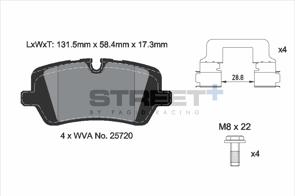 Pagid Racing Street+ Brake Pads - Rear | T8123SP2001 - Pagid Racing brake pads
