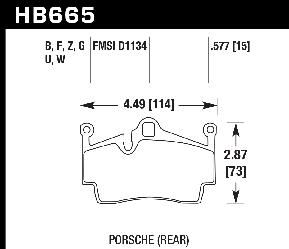 HB665B.577 - Hawk HPS 5.0 Brake Pads; Rear