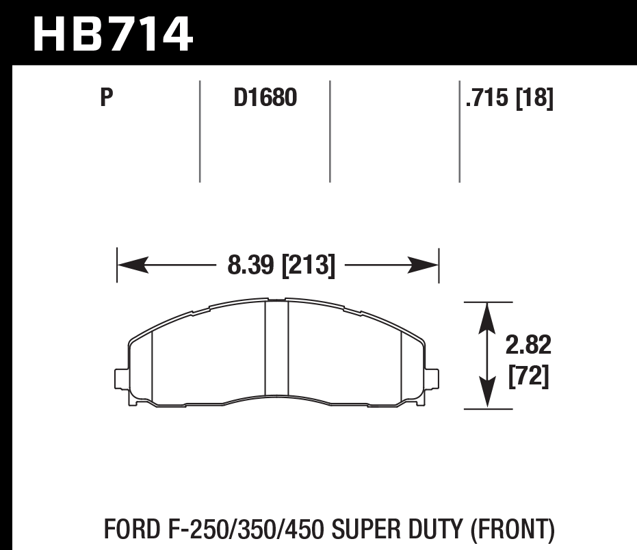 HB714P.715 - Hawk SuperDuty Brake Pads; Front
