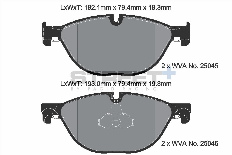 Pagid Racing Street+ Brake Pads - Front | T8106SP2001 - Pagid Racing brake pads