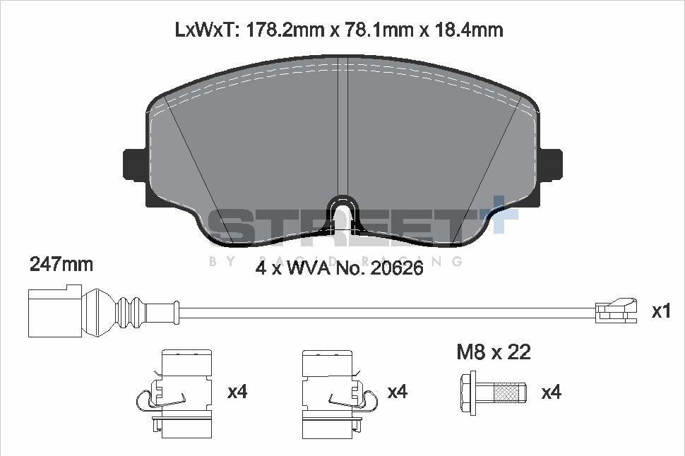 Pagid Racing Street+ Brake Pads - Front | T8218SP2001 - Pagid Racing brake pads
