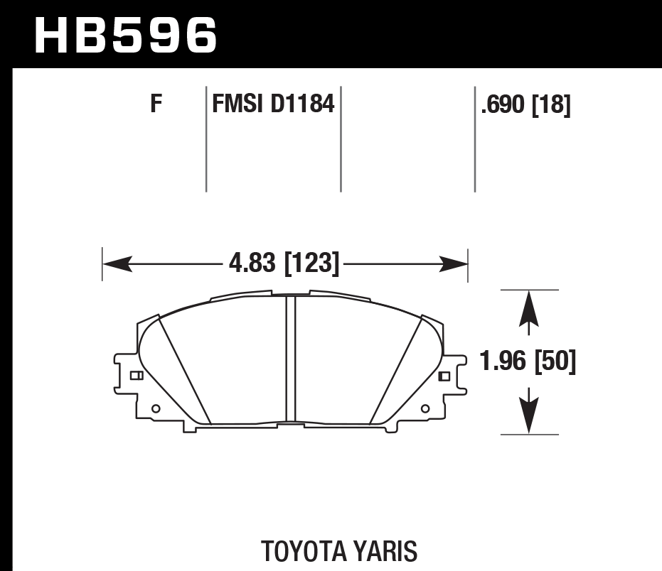 HB596B.690 - Hawk HPS 5.0 Brake Pads; Front