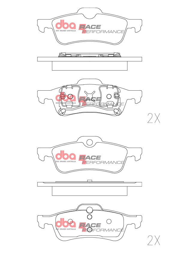DB1501RP - DBA Racing Performance Brake Pads; Rear