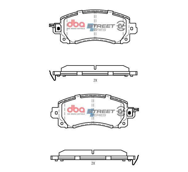 DB15042SSEV - DBA Street Series EV Brake Pads; Front