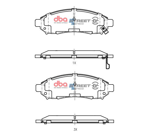DB1835SSEV - DBA Street Series EV Brake Pads; Front
