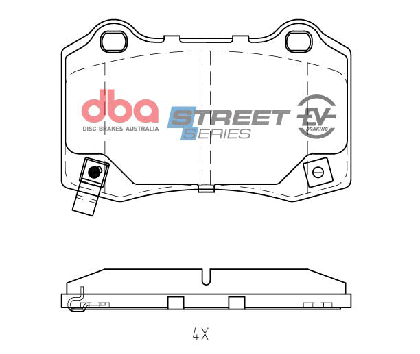 DB2260SSEV - DBA Street Series EV Brake Pads; Rear