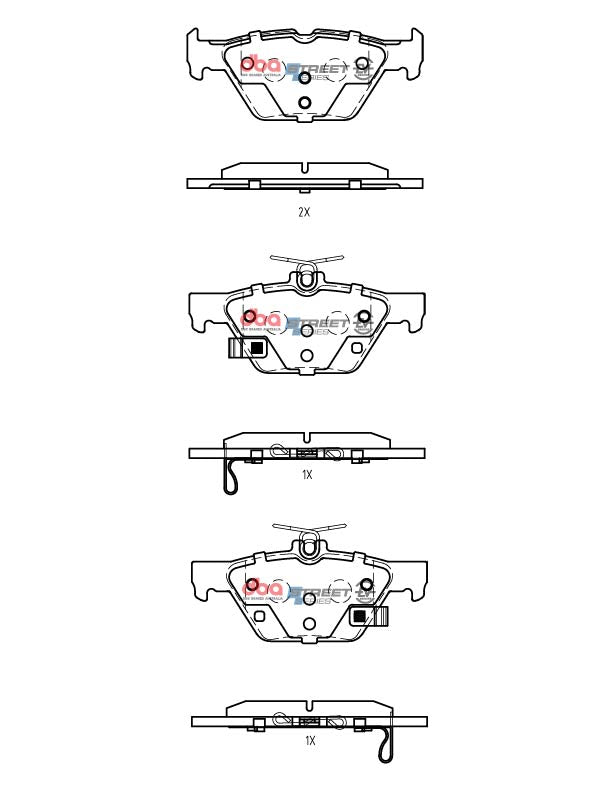 DB2398SSEV - DBA Street Series EV Brake Pads; Rear