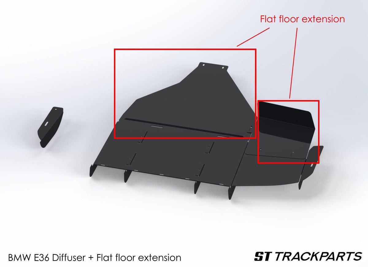 ST Trackparts BMW E36 Diffuser Flat Floor Extension - product image 1