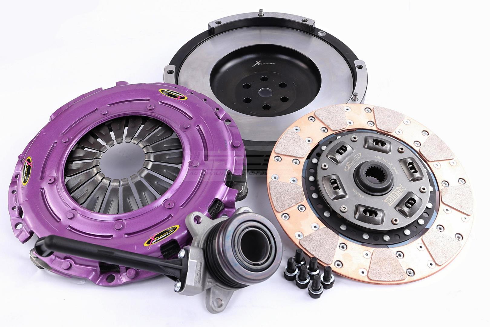 Clutch Kit - Xtreme Performance Heavy Duty Cushioned Ceramic Conversion kit to solid flywheel 550Nm