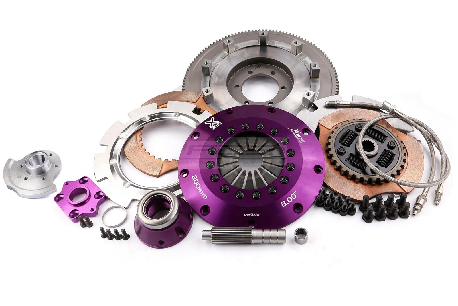 Xtreme Performance - 200mm Sprung Ceramic Twin Plate Clutch Kit Incl Flywheel & CSC 1200Nm