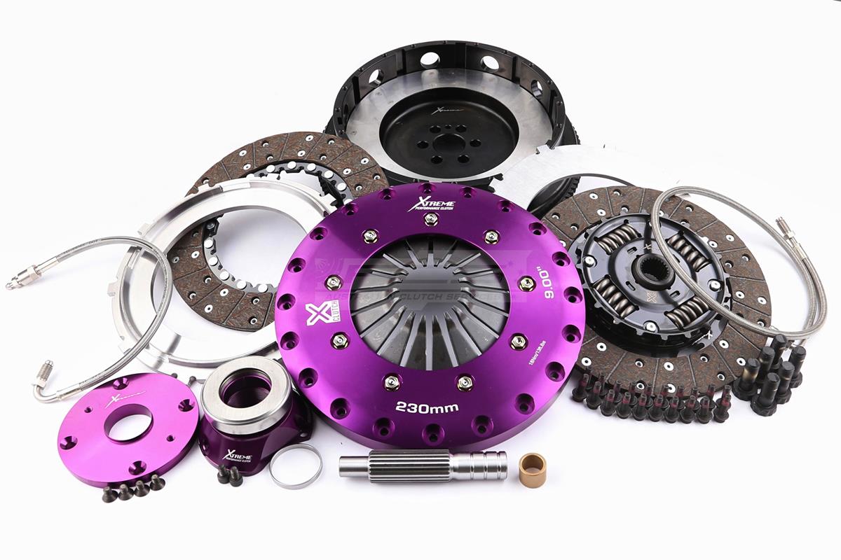 Xtreme Performance - 230mm Sprung hub Organic Twin Plate Clutch Kit Incl Flywheel & CSC 1000Nm