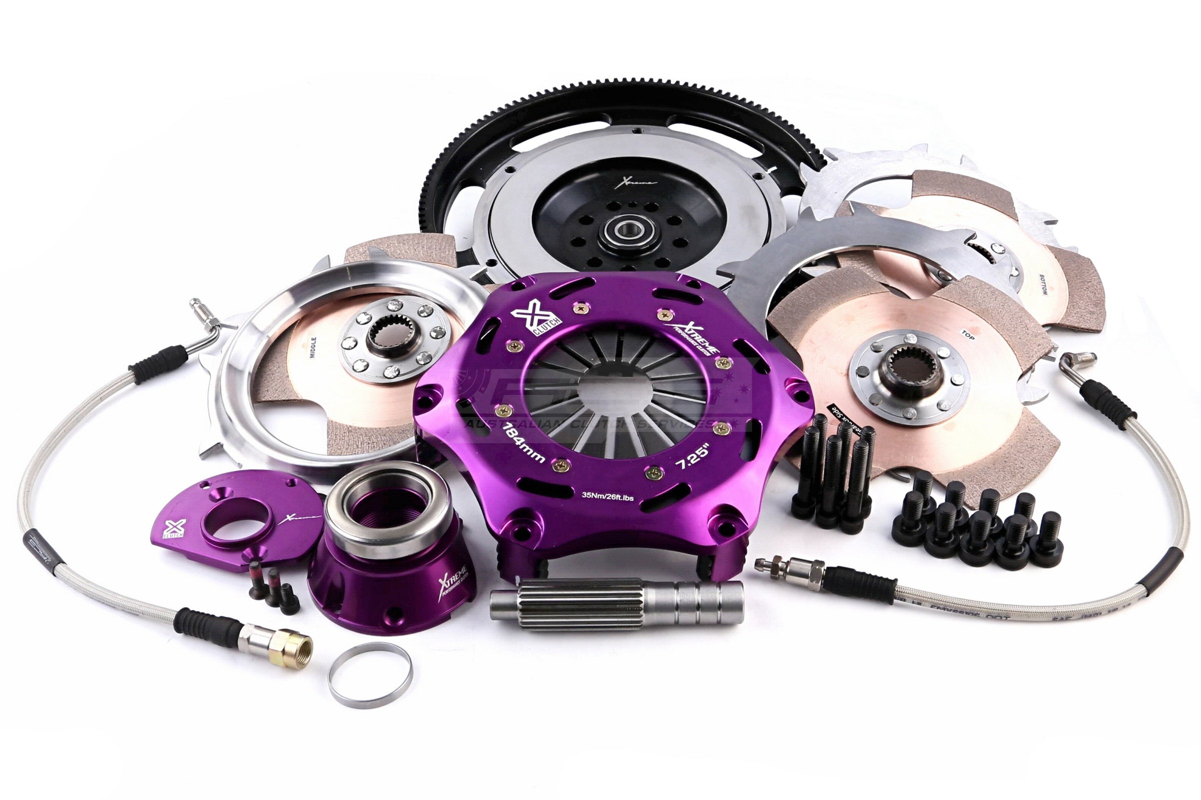 Xtreme Performance - 180mm Rigid Ceramic Triple Plate Clutch Kit Incl Flywheel & CSC