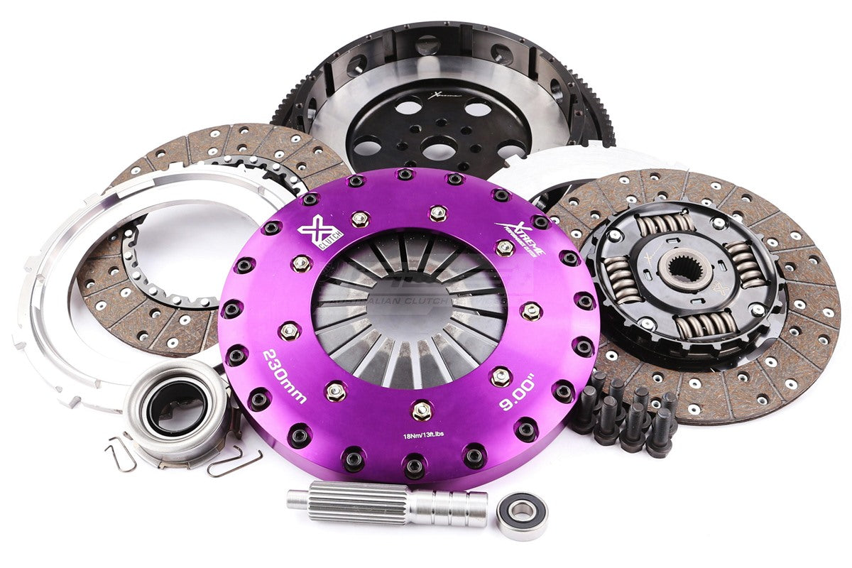 Xtreme Performance - 230mm Sprung hub Organic Twin Plate Clutch Kit Incl Flywheel 1000Nm