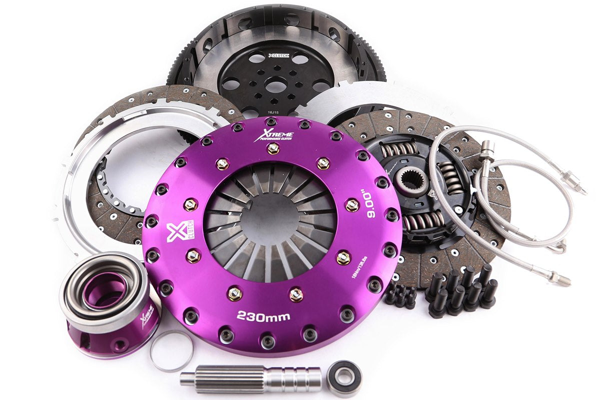 Xtreme Performance - 230mm Sprung hub Organic Twin Plate Clutch Kit Incl Flywheel & CSC 1000Nm