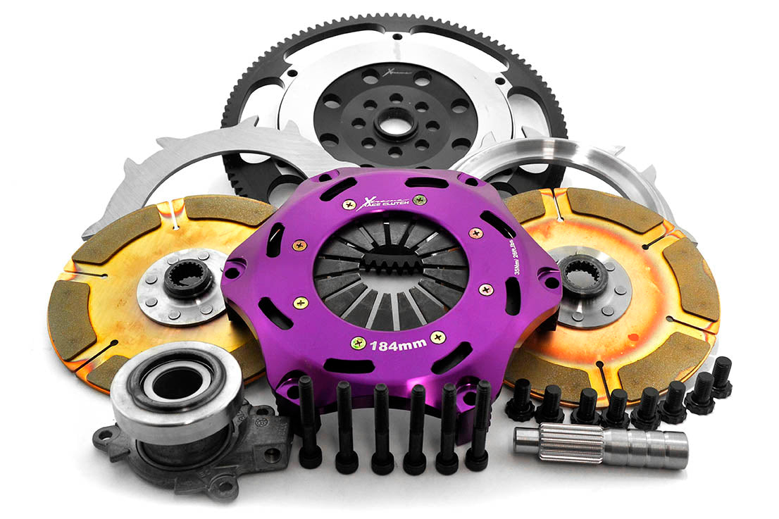 Xtreme Performance - 184mm Rigid Ceramic Twin Plate Clutch Kit Incl Flywheel & CSC 1220Nm