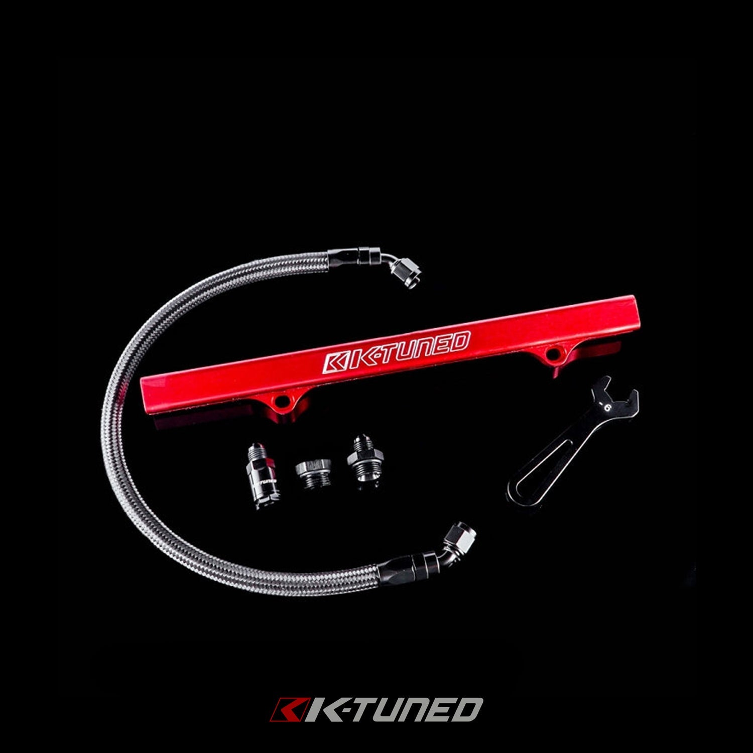 K-Tuned Fuel Line and Optional Fuel Rail Honda Civic EP3 Integra DC5 Type-R  - Center Feed (Tucked Line) - / No thanks / Brushed Fuel Rail – K-Tuned for Honda K-Series (KTD-KCF-BRS)