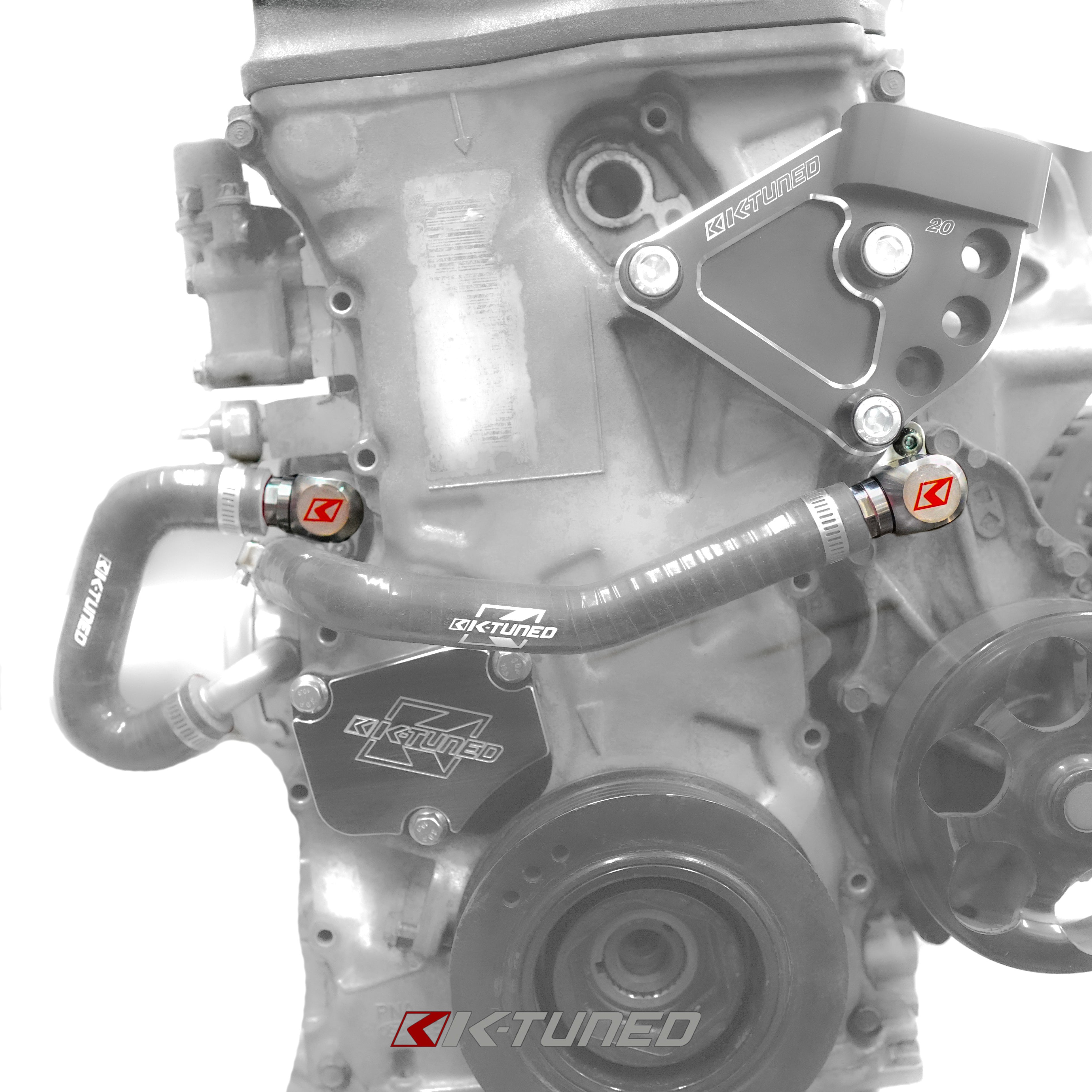 K-Tuned Oil Cooler Fittings (Side And Rear) with Hose End β K-Tuned for Honda K-Series (KTD-OIL-105)
