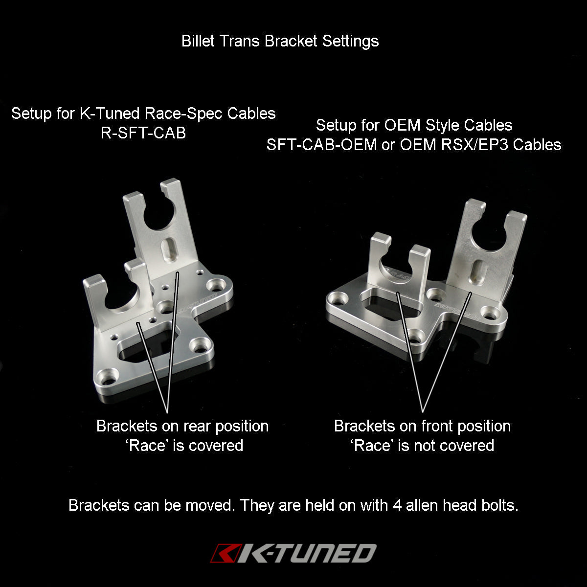 K-Tuned Race-Spec Shifter Cables Integra DC5 Type-S β K-Tuned for Honda K-Series (KTD-SFT-RR2)