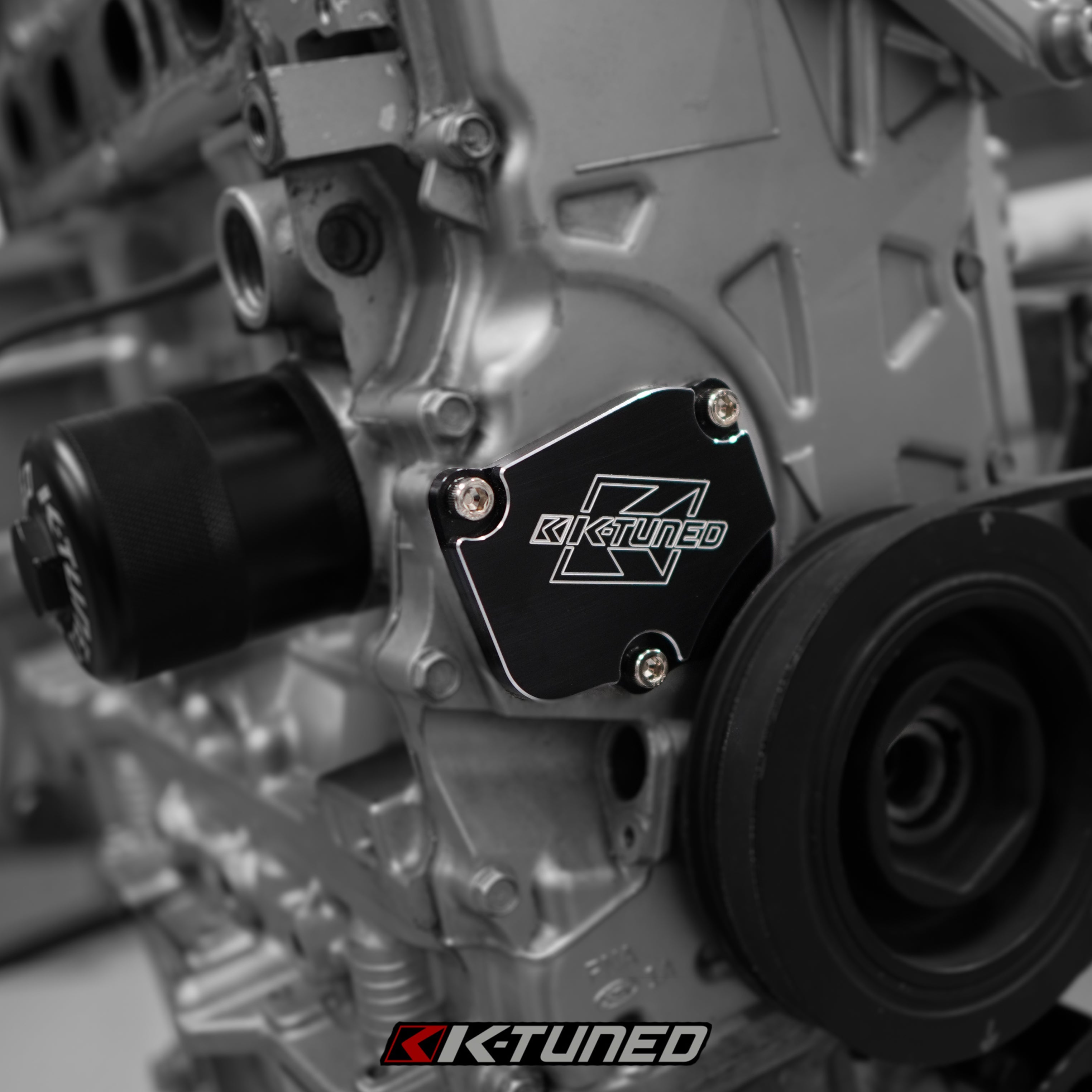 K-Tuned Tensioner Cover Anodized Black Limited Edition β K-Tuned for Honda K-Series (KTD-TEN-COB)