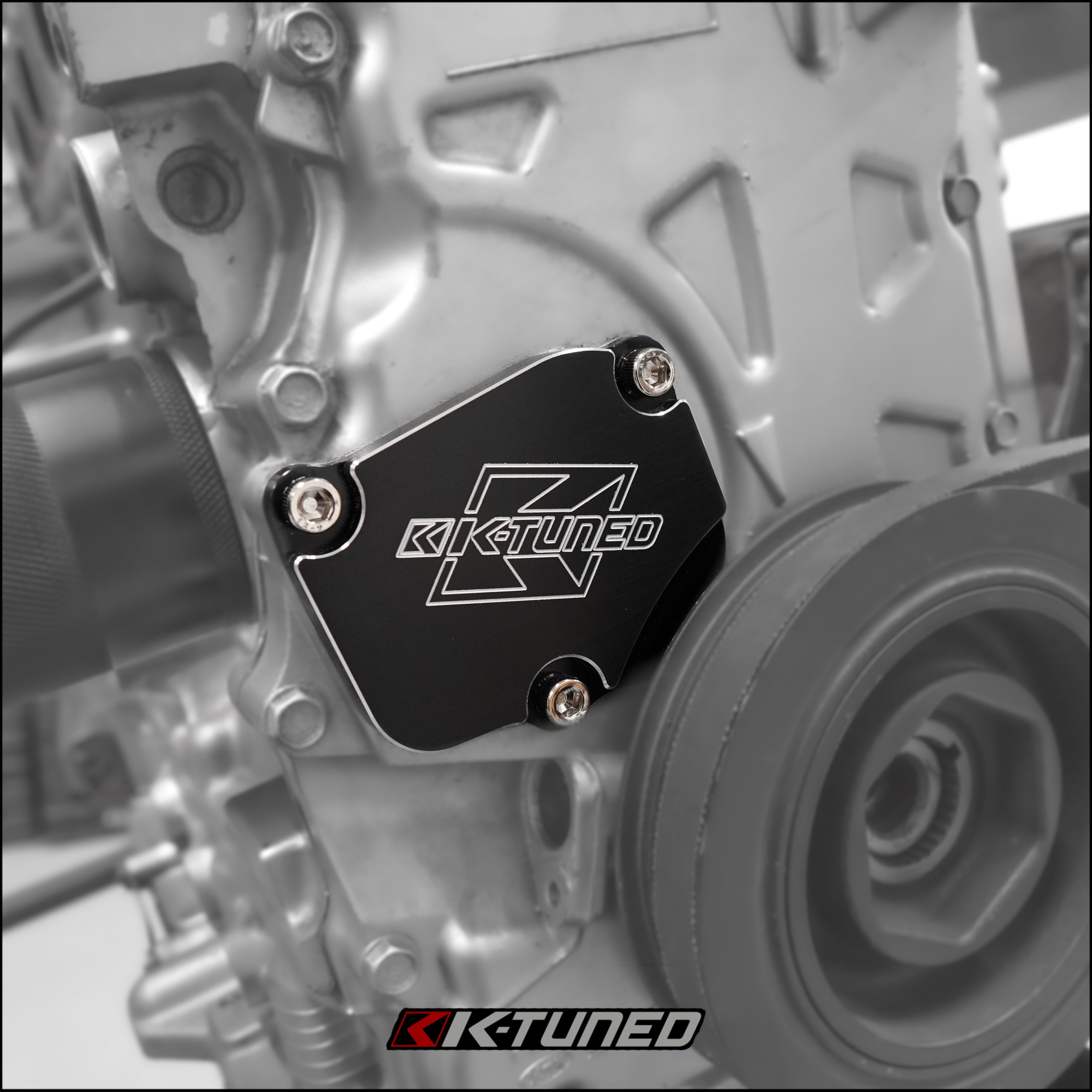 K-Tuned Tensioner Cover Anodized Black Limited Edition β K-Tuned for Honda K-Series (KTD-TEN-COB)