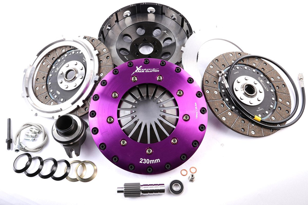 Xtreme Performance - 230mm Organic Twin Plate Clutch Kit Incl Flywheel & CSC 1200Nm
