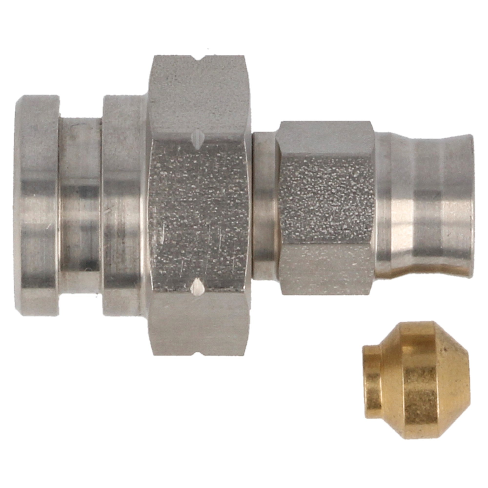 stainless steel hose connection AN3 male flair M10 x 1.0