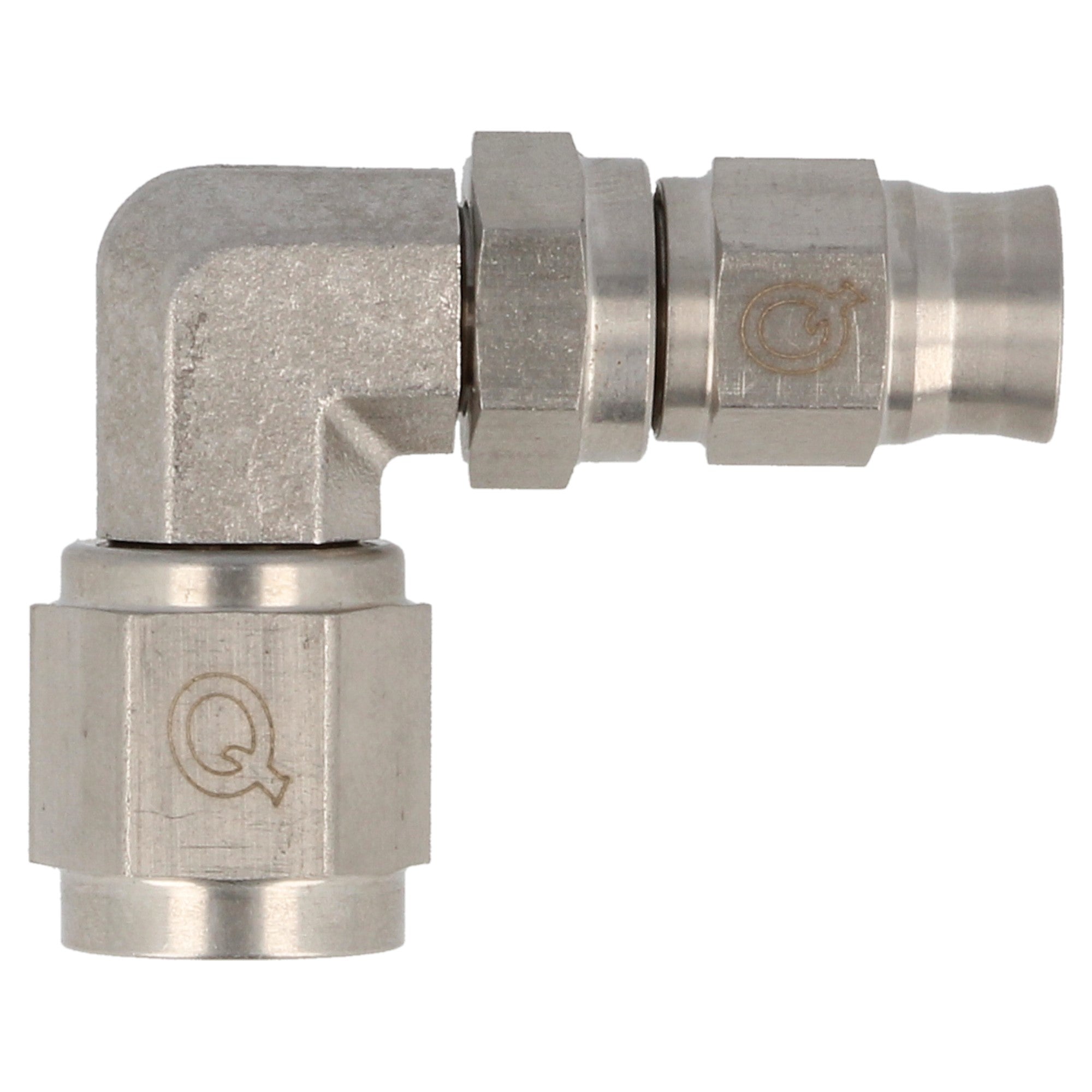 stainless steel brake fitting female / female 90° AN4 - AN3