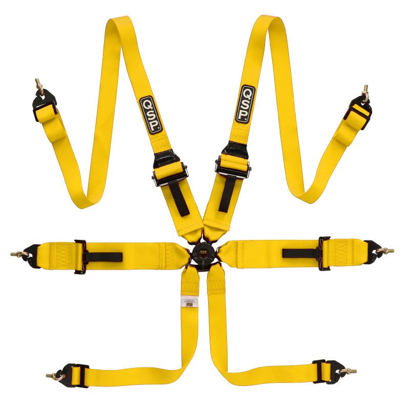 6-point safety harness FHR Touring FIA - Yellow