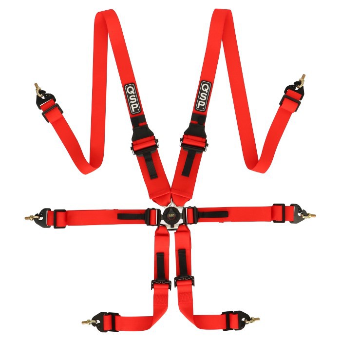6-point safety harness FHR Endurance FIA - Red