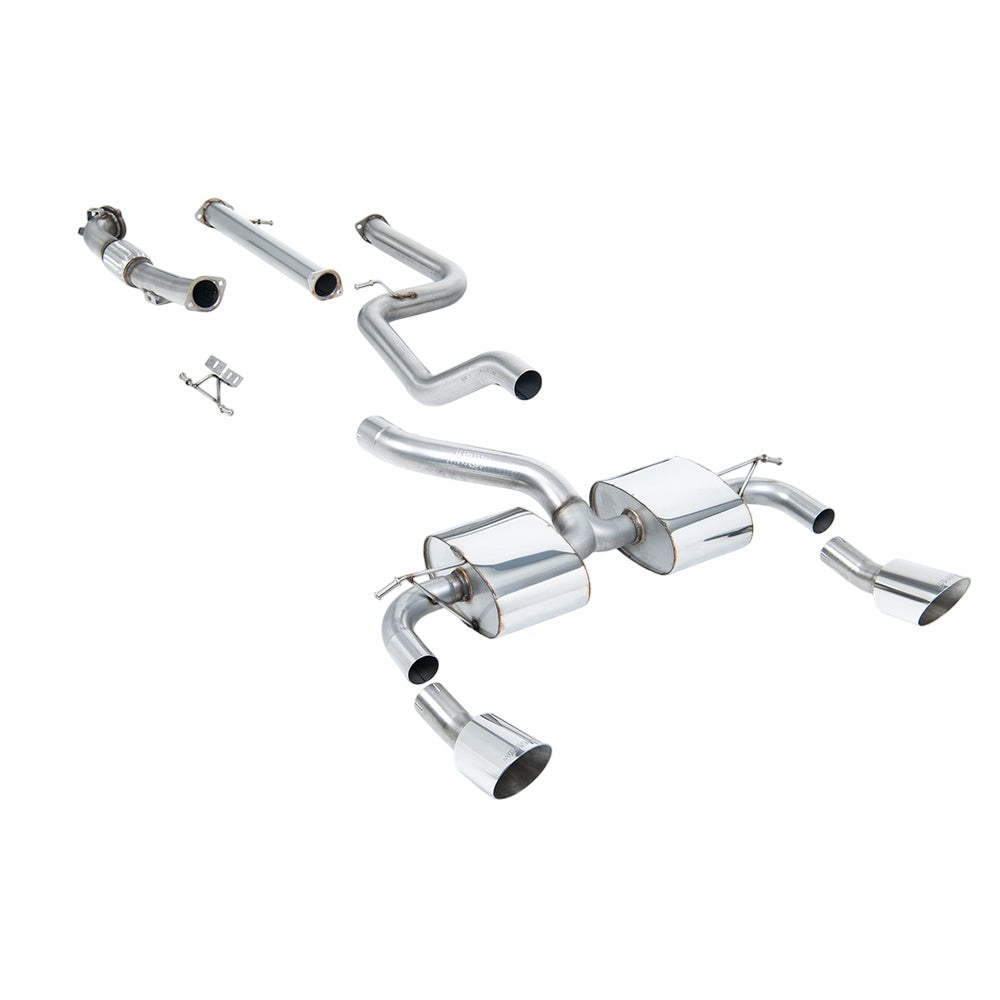 Milltek Ford Focus MK2 RS 2.5T 305PS 2009-2010 Turbo-back excluding Hi-Flow Sports Cat Exhaust - Non Resonated