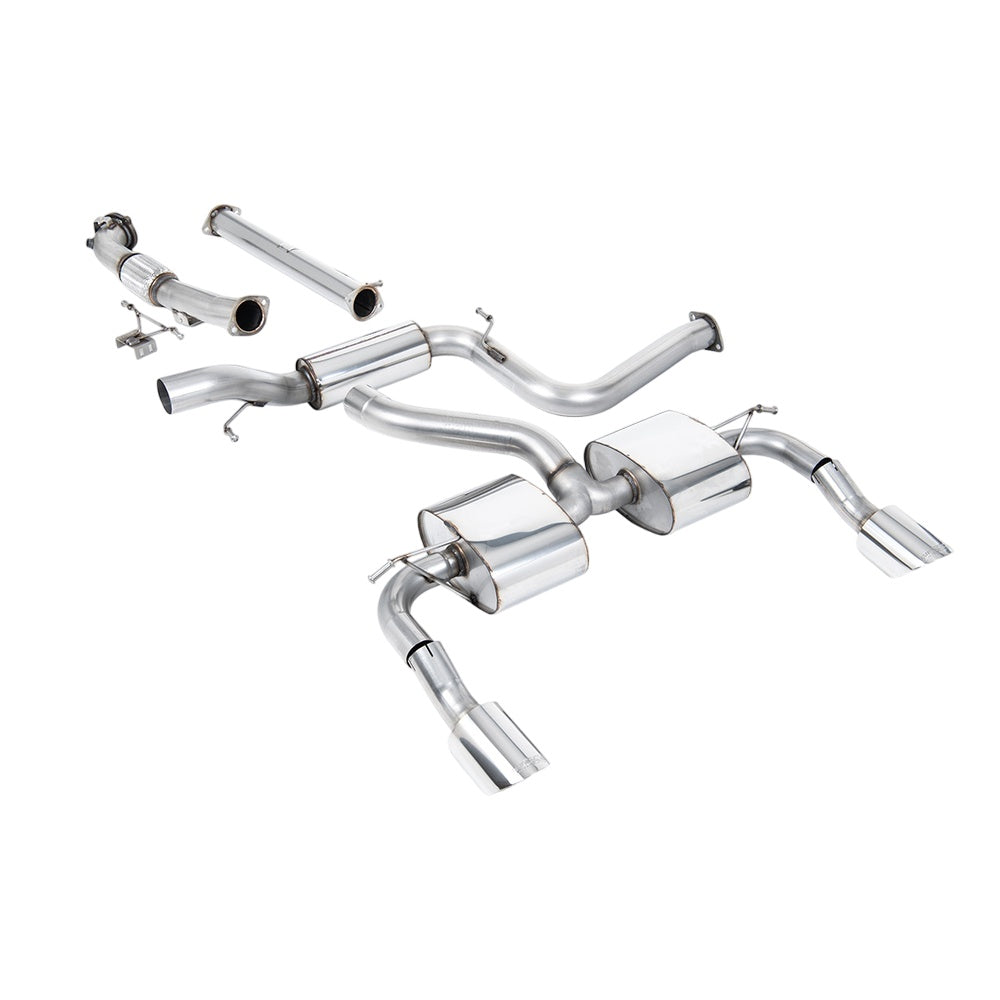 Milltek Ford Focus MK2 RS 2.5T 305PS 2009-2010 Turbo-back excluding Hi-Flow Sports Cat Exhaust - Resonated