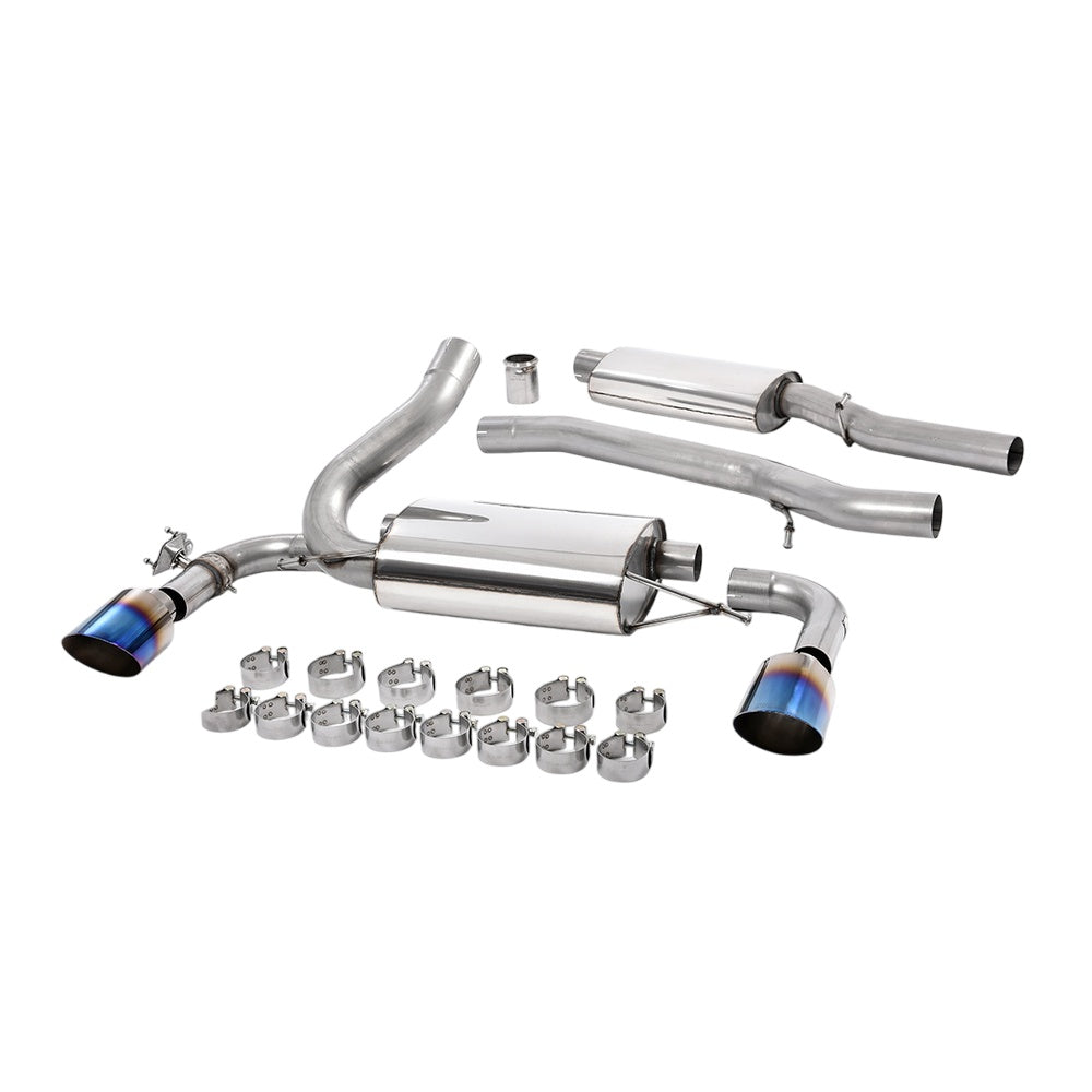 Milltek Ford Focus Mk3 RS 2.3-litre EcoBoost 4wd 5-Door Hatchback 2016-2018 Cat-back Exhaust  - Resonated Burnt Titanium Tips