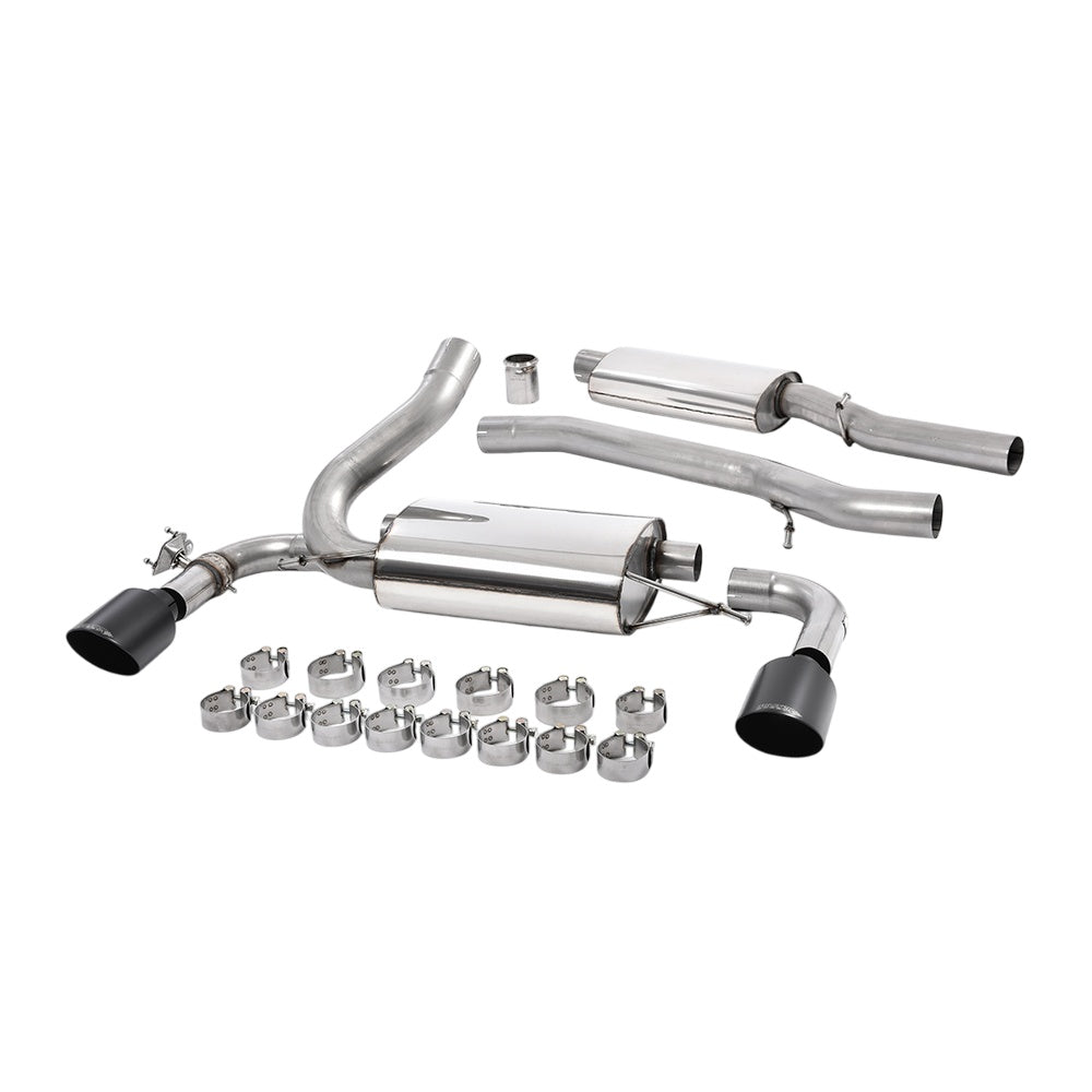 Milltek Ford Focus Mk3 RS 2.3-litre EcoBoost 4wd 5-Door Hatchback 2016-2018 Cat-back Exhaust  - Resonated Black Tips