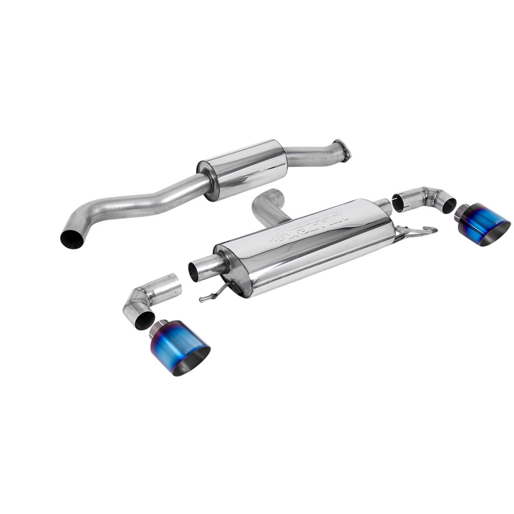 Milltek Toyota Yaris GR & GR Circuit Pack 1.6T (OPF/GPF Models Only) 2020-2023 Particulate Filter-back Exhaust  - Resonated GT-115 Burnt Titanium Trims