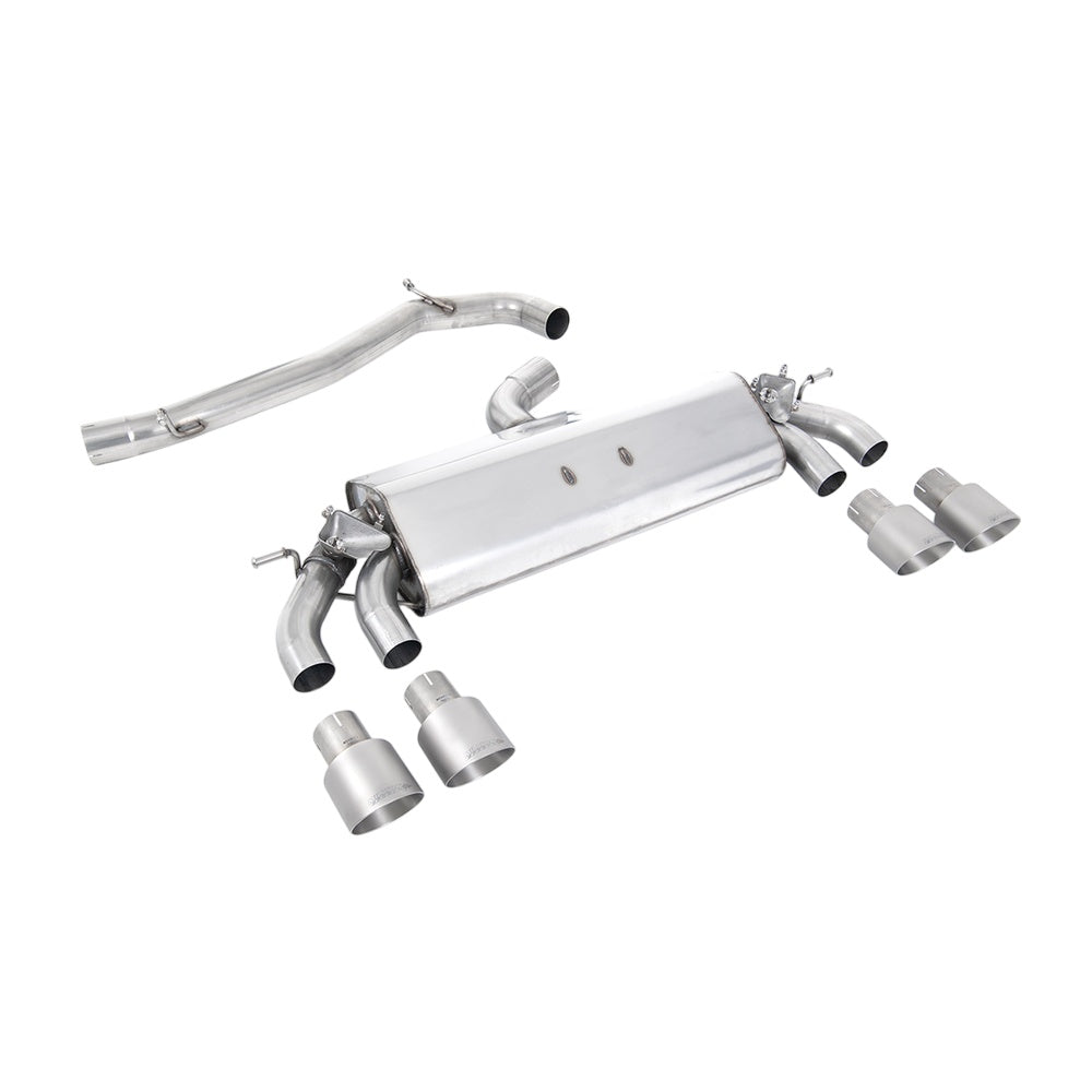 Milltek Volkswagen Golf Mk7.5 R 2.0 TSI 300PS (GPF Equipped Models Only) - 76mm & EC Approved Systems 2019-2020 Cat-back Exhaust - Titanium GT-100 Tips