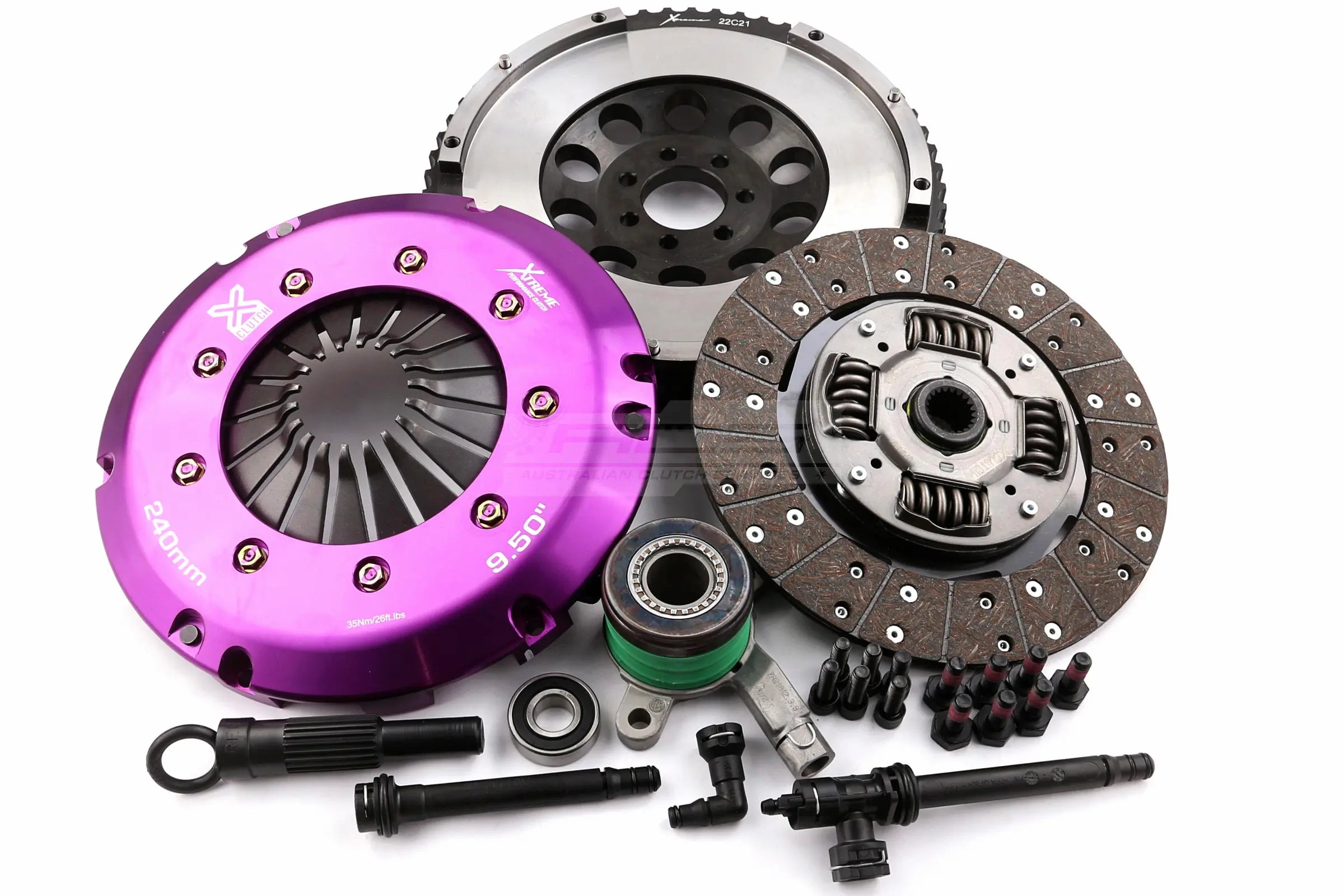 Clutch Kit - Xtreme Performance Heavy Duty Organic Incl Flywheel & CSC 600Nm 1280kg Conversion kit Dual-mass to solid flywheel