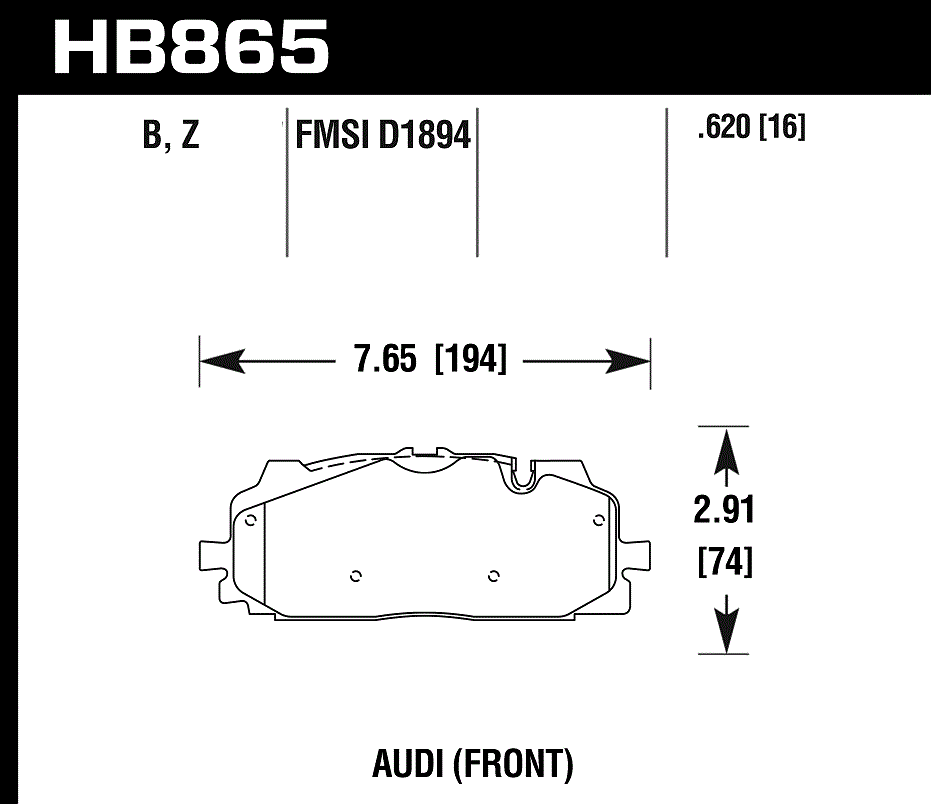 HB865G.620 - Hawk DTC-60 Brake Pads; Front