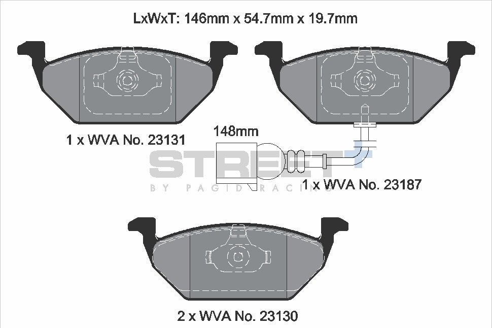 Pagid Racing Street+ Brake Pads - Front | T8164SP2001 - Pagid Racing brake pads